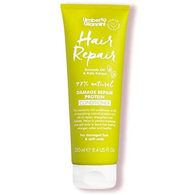 Umberto Giannini Après-shampoing protéiné pour cheveux secs et abîmés – Végétalien et sans cruauté envers les animaux 250 ml Umberto Giannini Après-shampoing protéiné pour cheveux secs et abîmés – Végétalien et sans cruauté envers les animaux 250 ml