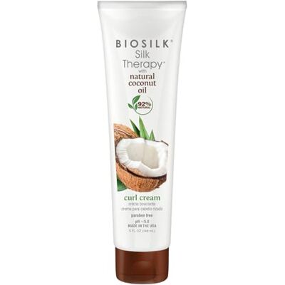 BioSilk Silk Therapy Crème coiffante à l'huile de noix de coco naturelle pour cheveux bouclés Crème coiffante anti-frisottis Ingrédients naturels 148 ml BioSilk Silk Therapy Crème coiffante à l'huile de noix de coco naturelle pour cheveux bouclés Crème coiffante anti-frisottis Ingrédients naturels 148 ml
