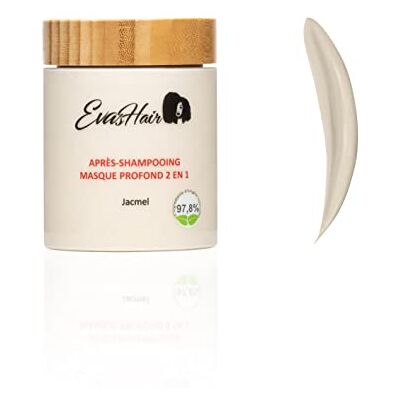 EvasHair Jacmel Après-Shampooing Masque Profond 2 en 1 Hydratation, Anti-Chute, Souplesse & Éclat Cheveux Crépus, Frisés, Bouclés 97,8% d'Origine Naturelle Fabriqué en France 300ml EvasHair Jacmel Après-Shampooing Masque Profond 2 en 1 Hydratation, Anti-Chute, Souplesse & Éclat Cheveux Crépus, Frisés, Bouclés 97,8% d'Origine Naturelle Fabriqué en France 300ml