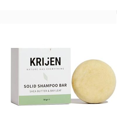 Krijen Shampooing solide vegan au beurre de karité & huile de menthe poivrée médicale Cheveux secs, abîmés & colorés Hydratant, réparateur, eau dure 50 g Krijen Shampooing solide vegan au beurre de karité & huile de menthe poivrée médicale Cheveux secs, abîmés & colorés Hydratant, réparateur, eau dure 50 g