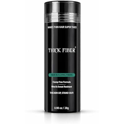 THICK FIBER Poudre pour cheveux et zones chauves (noir) – Flacon de 25 g (1 paquet) – Masque la perte de cheveux en quelques secondes – Poudre capillaire pour homme et femme THICK FIBER Poudre pour cheveux et zones chauves (noir) – Flacon de 25 g (1 paquet) – Masque la perte de cheveux en quelques secondes – Poudre capillaire pour homme et femme