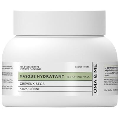 OMA & ME Masque Hydratant Cheveux Secs Nourrit en Profondeur et Hydrate Dans la Durée Soin Masque Cheveux A3C et Sérine 98% d'Ingrédients d'Origine Naturelle, Fabriqué en France 250ml OMA & ME Masque Hydratant Cheveux Secs Nourrit en Profondeur et Hydrate Dans la Durée Soin Masque Cheveux A3C et Sérine 98% d'Ingrédients d'Origine Naturelle, Fabriqué en France 250ml
