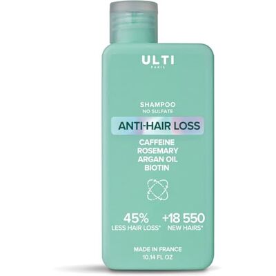 Ulti Paris Shampooing Antichute Caféine Romarin Biotine -71% de réduction de chute fabriqué en France sans sulfate Ulti Paris Shampooing Antichute Caféine Romarin Biotine -71% de réduction de chute fabriqué en France sans sulfate