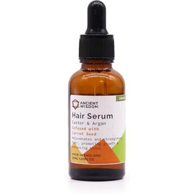 Ancient Wisdom Sérum capillaire biologique 30 ml, traitement revitalisant aux graines de carotte, nutrition profonde et amélioration de la croissance, sérum naturel pour cheveux pour force et brillance, huile de Ancient Wisdom Sérum capillaire biologique 30 ml, traitement revitalisant aux graines de carotte, nutrition profonde et amélioration de la croissance, sérum naturel pour cheveux pour force et brillance, huile de
