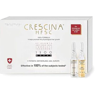 CRESCINA LABO Traitement Complet Recroissance Anti-Chute Cheveux HFSC RETARD 1300 Femme 10+10 Ampoules CRESCINA LABO Traitement Complet Recroissance Anti-Chute Cheveux HFSC RETARD 1300 Femme 10+10 Ampoules