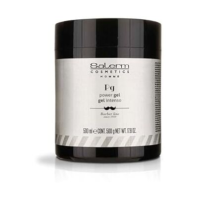 SALERM Gel fixateur cheveux pour homme Power Gel Intenso Homme Barber Line 500 ml Gel bleu à fixation intense Hydratant et texturant Préserve le coiffage plus longtemps Formule sans SALERM Gel fixateur cheveux pour homme Power Gel Intenso Homme Barber Line 500 ml Gel bleu à fixation intense Hydratant et texturant Préserve le coiffage plus longtemps Formule sans