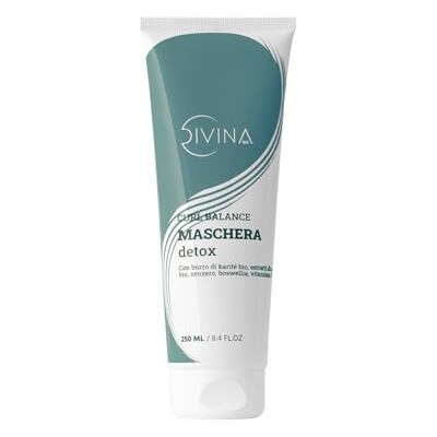 DIVINA BLK Masque détox pour cheveux ondulés, bouclés, super-bouclés, afro Curl Balance, traitement purifiant et détox de (250ml) DIVINA BLK Masque détox pour cheveux ondulés, bouclés, super-bouclés, afro Curl Balance, traitement purifiant et détox de (250ml)