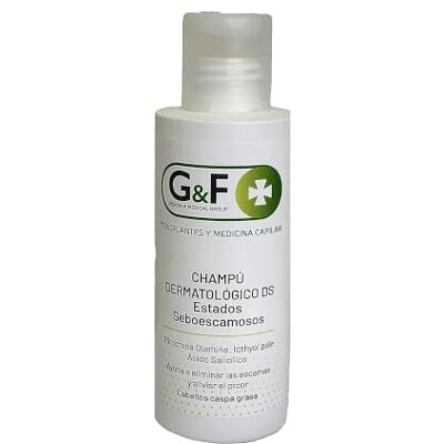 G&F TRANSPLANTES Y MEDICINA CAPILAR Shampoing sec. Champoing sec. Shampooing dermatite séborrhéique. Shampoing en flacon de 125 ml. Réduit la desquamation et l'excès de sébum. Creme eczema. G&F TRANSPLANTES Y MEDICINA CAPILAR Shampoing sec. Champoing sec. Shampooing dermatite séborrhéique. Shampoing en flacon de 125 ml. Réduit la desquamation et l'excès de sébum. Creme eczema.