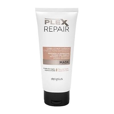 Deliplus Masque Plex Repair cheveux très abîmés à l'huile d'argan, jojoba et karité 200 ml. Deliplus Masque Plex Repair cheveux très abîmés à l'huile d'argan, jojoba et karité 200 ml.
