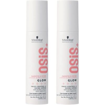 Schwarzkopf Professional OSiS Glow Sérum Anti Frisottis Brillance Sans Silicone Protection Thermique Pour Cheveux Ternes Rêches Facilite Le Coiffage Léger 50 ml lot de 2 Schwarzkopf Professional OSiS Glow Sérum Anti Frisottis Brillance Sans Silicone Protection Thermique Pour Cheveux Ternes Rêches Facilite Le Coiffage Léger 50 ml lot de 2