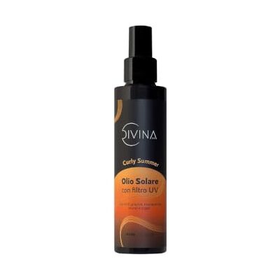 DIVINA BLK Huile solaire avec filtre UV pour cheveux ondulés, bouclés, super-bouclés, afro Curly Summer avec des huiles de tournesol, macadamia, monoï et argan BIO (150ml) DIVINA BLK Huile solaire avec filtre UV pour cheveux ondulés, bouclés, super-bouclés, afro Curly Summer avec des huiles de tournesol, macadamia, monoï et argan BIO (150ml)