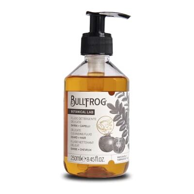 Bullfrog Fluide Nettoyant Délicat 250 ml Shampoing pour Cheveux et Barbe Propriétés Apaisantes et Revitalisantes Notes Fraîches et Végétales Fabriqué en Italie Bullfrog Fluide Nettoyant Délicat 250 ml Shampoing pour Cheveux et Barbe Propriétés Apaisantes et Revitalisantes Notes Fraîches et Végétales Fabriqué en Italie