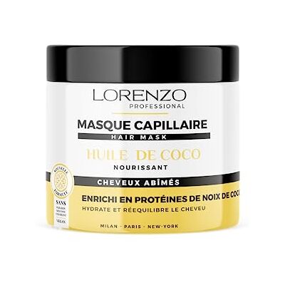 LORENZO PROFESSIONAL Masque Capillaire à la Coco (Cheveux abimé) 500 ml LORENZO PROFESSIONAL Masque Capillaire à la Coco (Cheveux abimé) 500 ml