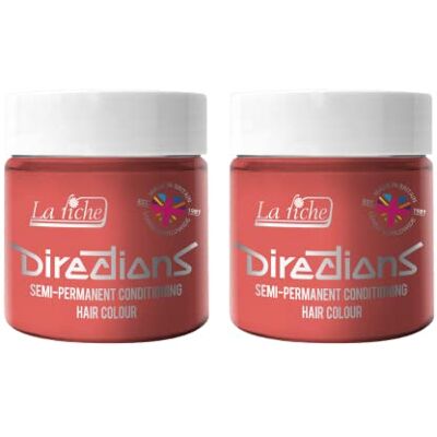 La Riche Directions Lot de 2 colorations semi-permanentes pour cheveux Pêche 100 ml La Riche Directions Lot de 2 colorations semi-permanentes pour cheveux Pêche 100 ml