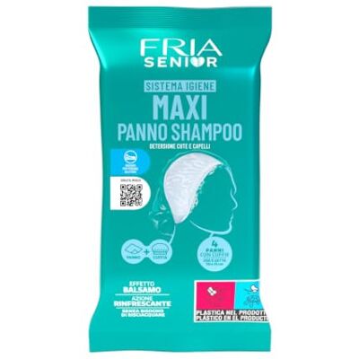 Fria Bonnet pour shampooing sec – Action régénérante – Sans rinçage – Sans parabens – No SLES/SLS – Hypoallergénique – Format : 4 Maxi-Chiffons 50 x 35 cm – Senior Fria Bonnet pour shampooing sec – Action régénérante – Sans rinçage – Sans parabens – No SLES/SLS – Hypoallergénique – Format : 4 Maxi-Chiffons 50 x 35 cm – Senior
