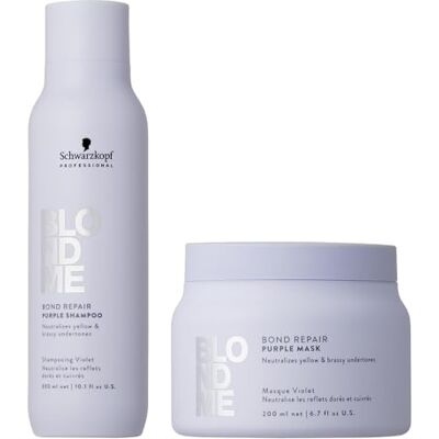 Schwarzkopf Professional BLONDME Routine Déjaunissante Bond Repair Purple Mask 200ml + Shampoing Repair Purple 300ml Duo Schwarzkopf Professional BLONDME Routine Déjaunissante Bond Repair Purple Mask 200ml + Shampoing Repair Purple 300ml Duo