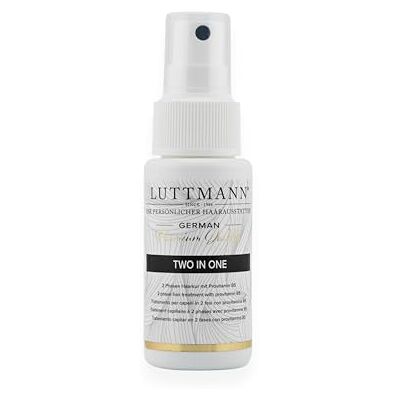 LUTTMANN Two in One Spray 50 ml – Traitement sans rinçage 2 phases avec provitamine B5 – Soin pour extensions, perruques, postiches et extensions de cheveux – Idéal pour les déplacements LUTTMANN Two in One Spray 50 ml – Traitement sans rinçage 2 phases avec provitamine B5 – Soin pour extensions, perruques, postiches et extensions de cheveux – Idéal pour les déplacements
