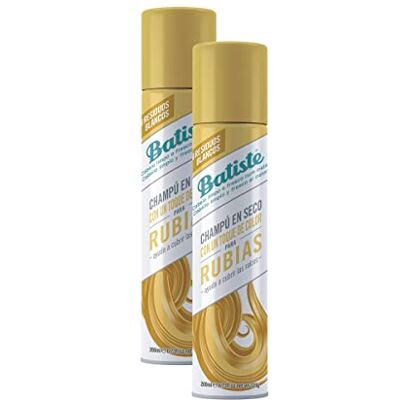 Batiste Shampooing sec pour Blondes Shampooing sec pour cheveux clairs Shampooing sans sulfates Shampooing végétalien et Ecofriendly Arôme de bergamote, pêche blanche et vanille Pack 2 x 200 ml Batiste Shampooing sec pour Blondes Shampooing sec pour cheveux clairs Shampooing sans sulfates Shampooing végétalien et Ecofriendly Arôme de bergamote, pêche blanche et vanille Pack 2 x 200 ml