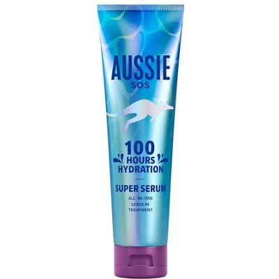 Aussie SOS Super Sérum All In One Leave In Care 160 ml 100 heures d'hydratation pour cheveux secs et abîmés, hydrate et brille, démêle, aide à prévenir les pointes fourchues Aussie SOS Super Sérum All In One Leave In Care 160 ml 100 heures d'hydratation pour cheveux secs et abîmés, hydrate et brille, démêle, aide à prévenir les pointes fourchues