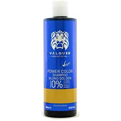 Valquer Profesional Valquer Professional Shampooing Power Color Cheveux Teints. Végétalien et sans Sulfate (Cheveux Blonds Dorés). Hair Color Enhancer 400 Ml Valquer Profesional Valquer Professional Shampooing Power Color Cheveux Teints. Végétalien et sans Sulfate (Cheveux Blonds Dorés). Hair Color Enhancer 400 Ml