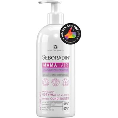 SEBORADIN Après-Shampooing Mama Hair, pour femme enceinte, 400 ml Conditionneur fortifiant express, soin cheveux femme enceinte, après-shampooing maternel, soin prénatal capillaire SEBORADIN Après-Shampooing Mama Hair, pour femme enceinte, 400 ml Conditionneur fortifiant express, soin cheveux femme enceinte, après-shampooing maternel, soin prénatal capillaire