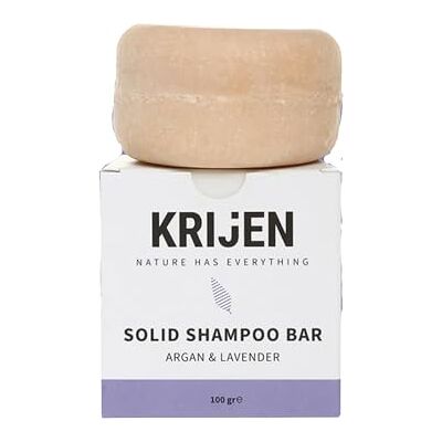 Krijen Shampooing végétalien avec huile d'argan, huile de lavande médicinale et argile rose 100 g Réparateur et brillance pour cheveux normaux et mixtes Contient des protéines végétales et de la Krijen Shampooing végétalien avec huile d'argan, huile de lavande médicinale et argile rose 100 g Réparateur et brillance pour cheveux normaux et mixtes Contient des protéines végétales et de la