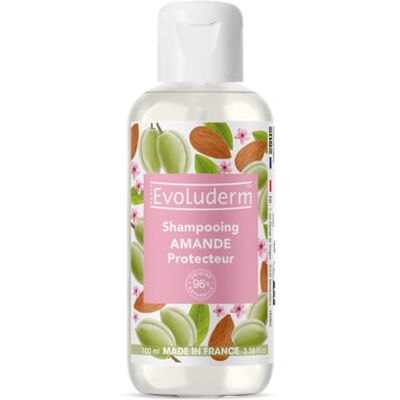 Evoluderm – Shampoing Protecteur Douceur d'Amande – 100ml – 95% d’Ingrédients d’Origine Naturelle – Végan – Fabrication Française Evoluderm – Shampoing Protecteur Douceur d'Amande – 100ml – 95% d’Ingrédients d’Origine Naturelle – Végan – Fabrication Française