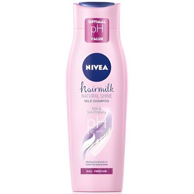 NIVEA Hairmilk Lot de 4 shampoings capillaires Natural Shine 250 ml NIVEA Hairmilk Lot de 4 shampoings capillaires Natural Shine 250 ml