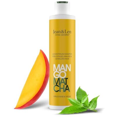 Jean & Len Shampoing pour cheveux bouclés à la mangue et au matcha, dompte les cheveux rebelles et crépus, réduit les fourches, nourrit et définit les ondulations et les boucles naturelles, sans Jean & Len Shampoing pour cheveux bouclés à la mangue et au matcha, dompte les cheveux rebelles et crépus, réduit les fourches, nourrit et définit les ondulations et les boucles naturelles, sans