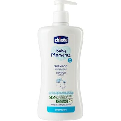 Chicco Baby Moments Shampooing sans larmes, sans shampoing pour enfants sans parabènes, n'irrite pas les yeux, ingrédients d'origine naturelle, proriété hydratants et hémolients, format de 500 ml, 0+ Chicco Baby Moments Shampooing sans larmes, sans shampoing pour enfants sans parabènes, n'irrite pas les yeux, ingrédients d'origine naturelle, proriété hydratants et hémolients, format de 500 ml, 0+