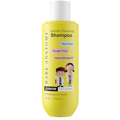 Bare Anatomy Junior Shampooing nettoyant doux pour enfants de 5 à 12 ans Sans déchirure et hypoallergénique pH 5,5 Protéine de lait de coco, huile d'amande, vitamine E et fraise 250 ml Bare Anatomy Junior Shampooing nettoyant doux pour enfants de 5 à 12 ans Sans déchirure et hypoallergénique pH 5,5 Protéine de lait de coco, huile d'amande, vitamine E et fraise 250 ml