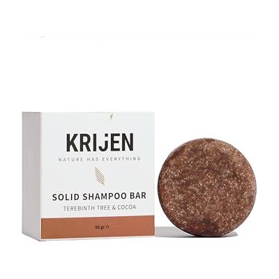 Krijen Shampooing végétalien avec huile de pistache, huile de vanille et huile de menthe 50 g Hydratant et régénérant pour cheveux squameux et secs Contient des protéines végétales et de la provitamine Krijen Shampooing végétalien avec huile de pistache, huile de vanille et huile de menthe 50 g Hydratant et régénérant pour cheveux squameux et secs Contient des protéines végétales et de la provitamine