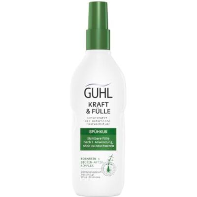 Guhl Kraft & Fülle Cure en spray – Contenu : 150 ml – Volume visible après 1 application – Sans alourdissement – Sans silicone Guhl Kraft & Fülle Cure en spray – Contenu : 150 ml – Volume visible après 1 application – Sans alourdissement – Sans silicone