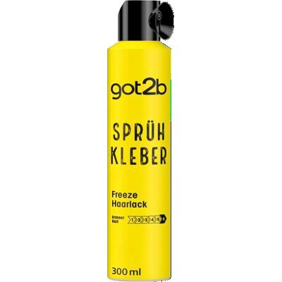 Got2B Laque capillaire en spray Colle de maintien 6 (300 ml) 72 h Pour des coiffures ultra fortes Sans coller ni sécher Fixée jusqu'au prochain shampoing Got2B Laque capillaire en spray Colle de maintien 6 (300 ml) 72 h Pour des coiffures ultra fortes Sans coller ni sécher Fixée jusqu'au prochain shampoing