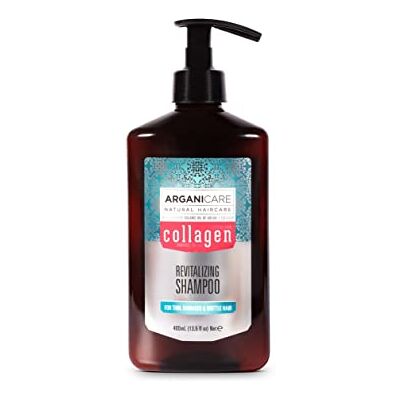 Arganicare Shampoing énergisant au collagène – Volume léger & nettoyage doux, soin densité visuelle pour cheveux fins, dévitalisés et sans volume, enrichi en huile d’argan, 400 ml Arganicare Shampoing énergisant au collagène – Volume léger & nettoyage doux, soin densité visuelle pour cheveux fins, dévitalisés et sans volume, enrichi en huile d’argan, 400 ml