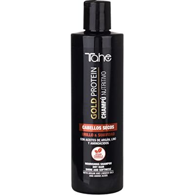 Tahe Gold Protein Shampooing Nutritif Cheveux Secs, Éclat et Douceur aux Huiles d’Argan, de Lin et d’Acides Aminés (300 ml) Tahe Gold Protein Shampooing Nutritif Cheveux Secs, Éclat et Douceur aux Huiles d’Argan, de Lin et d’Acides Aminés (300 ml)