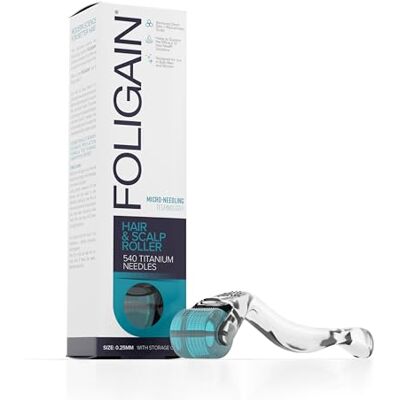 Foligain Rouleau à micro-aiguilles pour cheveux et cuir chevelu Traitement contre la perte de cheveux Foligain Rouleau à micro-aiguilles pour cheveux et cuir chevelu Traitement contre la perte de cheveux
