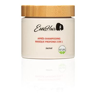 EvasHair Jacmel Après-Shampooing Masque Profond 2 en 1 Hydratation, Anti-Chute, Souplesse & Éclat Cheveux Crépus, Frisés, Bouclés 97,8% d'Origine Naturelle Fabriqué en France (500 ml) EvasHair Jacmel Après-Shampooing Masque Profond 2 en 1 Hydratation, Anti-Chute, Souplesse & Éclat Cheveux Crépus, Frisés, Bouclés 97,8% d'Origine Naturelle Fabriqué en France (500 ml)