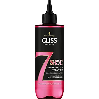 Schwarzkopf Gliss 7 Seconds Express Soin réparateur de cheveux Perfecteur de couleur Masque capillaire instantané pour cheveux colorés et méchés 200 ml Schwarzkopf Gliss 7 Seconds Express Soin réparateur de cheveux Perfecteur de couleur Masque capillaire instantané pour cheveux colorés et méchés 200 ml