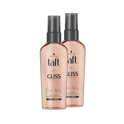 TAFT x Gliss Schwarzkopf Sérum Frizz Away (2 x 75 ml), le sérum capillaire anti-frisottis offre jusqu'à 24 heures de contrôle des frisottis, assure des cheveux antistatiques et démêlés TAFT x Gliss Schwarzkopf Sérum Frizz Away (2 x 75 ml), le sérum capillaire anti-frisottis offre jusqu'à 24 heures de contrôle des frisottis, assure des cheveux antistatiques et démêlés