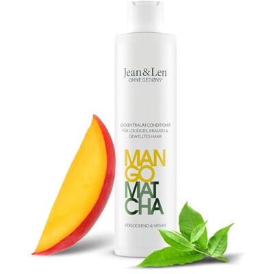 Jean & Len Après-shampoing à la mangue et au matcha, dompte les cheveux indisciplinés et crépus, réduit les fourches, nourrit et définit les vagues et les boucles naturelles, sans parabènes ni Jean & Len Après-shampoing à la mangue et au matcha, dompte les cheveux indisciplinés et crépus, réduit les fourches, nourrit et définit les vagues et les boucles naturelles, sans parabènes ni