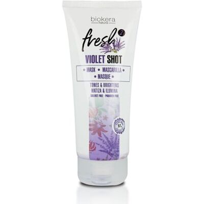 SALERM Masque matifiant Biokera Fresh Violet Shot 200 ml Pour cheveux blonds, gris, mèches ou décolorés Prévient le vieillissement et l'oxydation Teinte et illumine SALERM Masque matifiant Biokera Fresh Violet Shot 200 ml Pour cheveux blonds, gris, mèches ou décolorés Prévient le vieillissement et l'oxydation Teinte et illumine