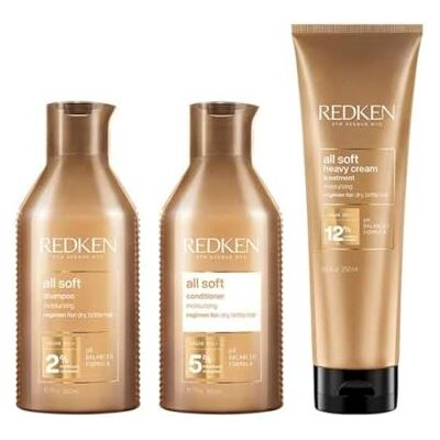 Redken All Soft Shampooing 300 ml, après-shampoing 300 ml et crème lourde 250 ml Redken All Soft Shampooing 300 ml, après-shampoing 300 ml et crème lourde 250 ml
