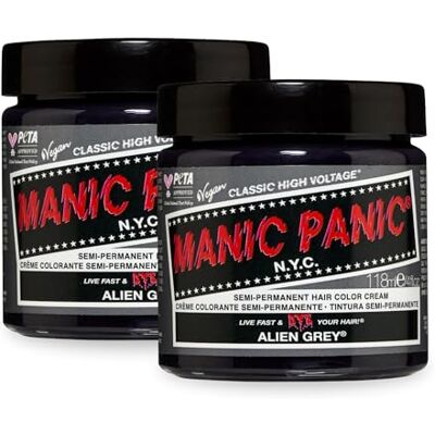 Manic Panic Alien Gray, sans cruauté, végétarien et vibrant, 2 x 118 ml Manic Panic Alien Gray, sans cruauté, végétarien et vibrant, 2 x 118 ml