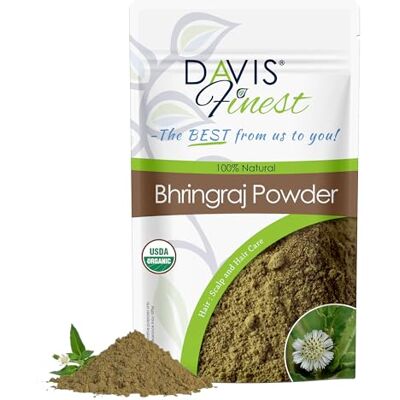 Davis Finest Organic Bhringraj Powder 100g Pure & Naturelle Ayurvédique Sans Chimie Masque pour cheveux clairsemés Favorise la croissance des cheveux Davis Finest Organic Bhringraj Powder 100g Pure & Naturelle Ayurvédique Sans Chimie Masque pour cheveux clairsemés Favorise la croissance des cheveux