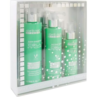 abril et nature Set de Soins Capillaires Professionnels Régénérants Cell Innove Pack Shampooing, Masque et Sérum pour Cheveux Avec Cellules Souches Végétales Régénère et Rajeunit 550 ml abril et nature Set de Soins Capillaires Professionnels Régénérants Cell Innove Pack Shampooing, Masque et Sérum pour Cheveux Avec Cellules Souches Végétales Régénère et Rajeunit 550 ml