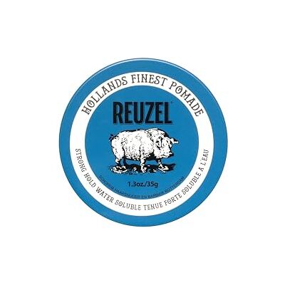 REUZEL Pommade à tenue forte bleue, pommade à tenue forte pour un look ultra brillant, soluble dans l'eau avec un parfum de vanille, 1,3 oz/35 g REUZEL Pommade à tenue forte bleue, pommade à tenue forte pour un look ultra brillant, soluble dans l'eau avec un parfum de vanille, 1,3 oz/35 g