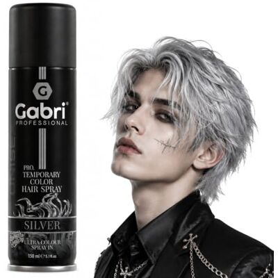G Gabri Gabri Color Spray 150 ml – Coloration pour cheveux – Spray de coloration pour cheveux – Pro Temporary Hair Colour Spray (argent, 150 ml (1 pièce) G Gabri Gabri Color Spray 150 ml – Coloration pour cheveux – Spray de coloration pour cheveux – Pro Temporary Hair Colour Spray (argent, 150 ml (1 pièce)