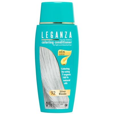 Leganza LÉGANZA Baume colorant naturel pour cheveux blond argenté n°92 Colorant sans ammoniaque Enrichi en huiles naturelles bain de couleur couvre les cheveux gris 150ML Leganza LÉGANZA Baume colorant naturel pour cheveux blond argenté n°92 Colorant sans ammoniaque Enrichi en huiles naturelles bain de couleur couvre les cheveux gris 150ML