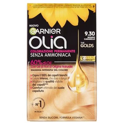 Garnier Olia Tinta Cheveux, Sans Ammoniaque, Couvre 100% des Cheveux Blancs, Formule Végétalienne, Blond Caramel Garnier Olia Tinta Cheveux, Sans Ammoniaque, Couvre 100% des Cheveux Blancs, Formule Végétalienne, Blond Caramel